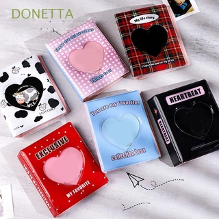 DONETTA Stationery Kpop Card Holder Mini Album Collect Book Photo Album For Cards Collect Love Heart Photo Plaid Kawaii 3inch Business Card Photocard Holder (1)