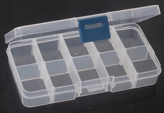 caja de herramientas ajustable de plástico para joyas de 10 ranuras, organizador de manualidades, cuentas de almacenamiento