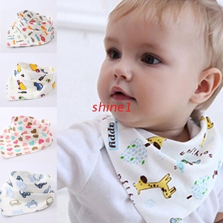 shine1 - baberos de doble capa para bebé, triángulo, saliva, baberos para niños y niñas, recién nacido, bufanda de algodón suave
