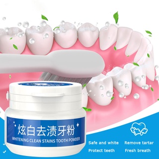[bn] polvo blanqueador de dientes de 30 g elimina las manchas que iluminan el cuidado bucal de limpieza de dientes fresco aliento en polvo para el hogar