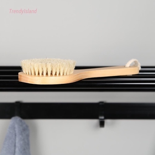 Mini cepillo de baño ovalado de madera de cerda Natural suave para masaje de ducha TRE (8)