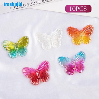[Treebuild] 10 piezas Ab colorido acrílico mariposa suelta Diy cuentas hallazgos de joyería