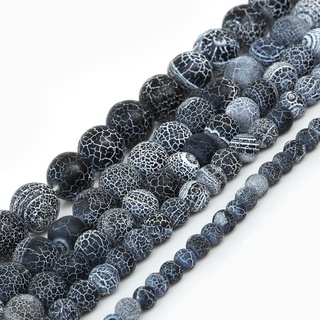Aryastark cuentas de piedra Natural 6 8 10 12 14 mm negro esmerilado ágatas Onyx redondo suelto perlas para hacer joyas DIY collar pulsera