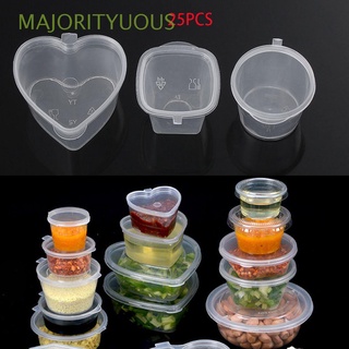 mayoría 25pcs reutilizable pigmento pintura caja desechable salsa taza de alimentos contenedores bisagras tapas pequeñas para llevar paleta de plástico