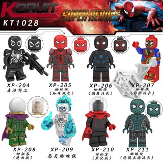 kt1028 xp208 compatible con minifiguras lego marvel mysterio spiderman agente venom ghost rider vengadores endgame bloques de construcción juguetes de niños