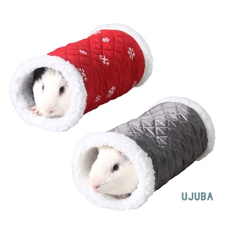 ujb navidad mascota hámster conejo ardilla erizo túnel juguete tubo caliente nido cama