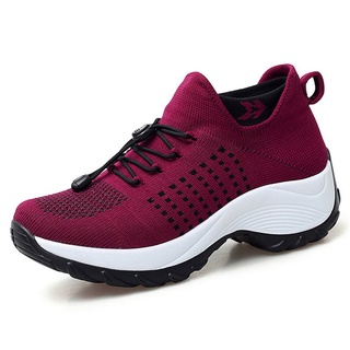 Women's Walking Shoes Fashion Sock Sneakers Breathe Comfortable Nursing Shoes Casual Platform Loafers Non-Slip MyHH
