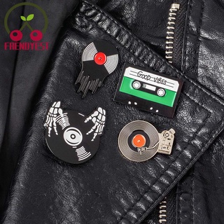 Retro Vibes Tape Badge Brooch Punk Music Vinyl Record Pins Creative Jewelry (9)