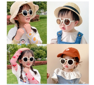 Kids Sunglasses Flower Boys Girls Round Children Glasses Ready Stock