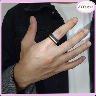 alto pulido de 8 mm de acero inoxidable arco iris lgbt orgullo para gays lesbianas