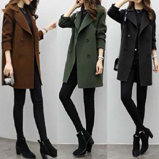 Blusas de mujer elegante abrigo de lana temperamento delgado largo medio largo abrigo de lana