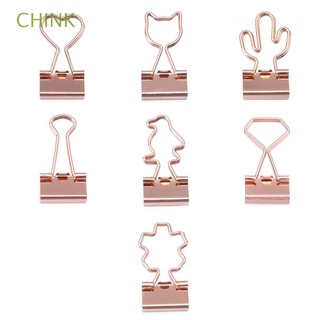 chink 30pcs nuevo clip de papel mini suministros de oficina carpeta clips libro gato corazón cactus papelería archivo de alta calidad metal