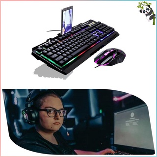 G700 Game Luminous Wired USB Mouse and Keyboard Suit With Rainbow Backlight LED Lights Mechanical Keyboard Gaming Mouse