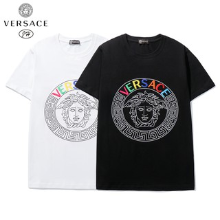 Promotional price Versace short-sleeved T-shirt men and women cotton round neck T-shirt top