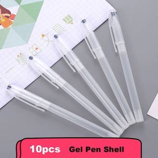 sord 10 unids/set nuevo bolígrafo de gel cubierta de papelería suministros de escritura shell simple estilo portátil plástico caliente transparente (4)