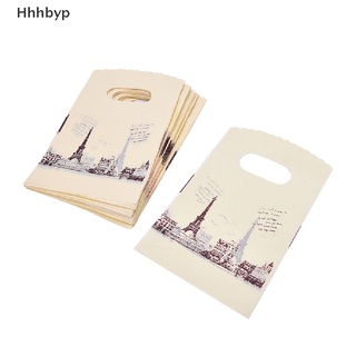 Hyp > 100 Pzs/Lote Bolsas De Plástico Con Asa De La Torre Eiffel /
