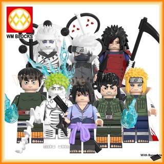Minifigures Naruto Anime Namikaze Minato Uchiha Sasuke Hatake Kakashi Building Blocks Kids Toys WM6109