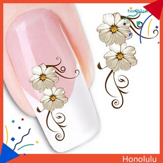 honolulu diy uñas arte pegatinas flor transferencia de agua consejos calcomanías decoración de manicura