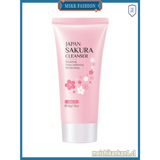 moda sakura espuma limpiador cara lavado control de aceite brillante cuidado de la piel limpiador [mskk] (5)