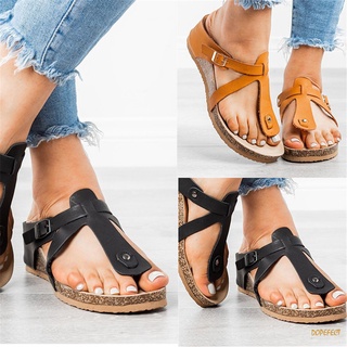 Mujer tanga sandalias plana transpirable resistente al desgaste antideslizante zapatos casuales para el verano
