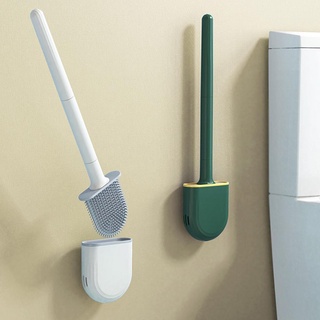 Cepillo de grietas de inodoro con soporte de silicona cepillo de inodoro colgante plano suave cepillo accesorios de baño (1)