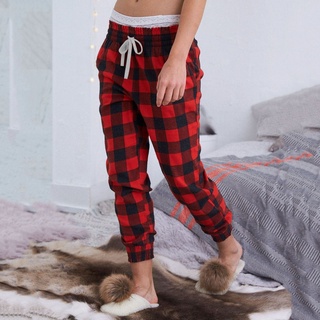 pantalones de pijama para mujer con estampado de cuadros de navidad