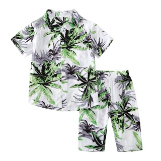 Camiseta De Manga corta con estampado Floral y hojas+pantalones largos. 0510