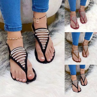 [STS] Women Summer Rhinestone Buckle Strap Shoes Beach Open Toe Breathable Sandals