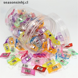 (lucky) 50 clips de plástico coloridos para costura, manualidades, colchas, clips de plástico, paquete de abrazaderas [seasonsinhj]