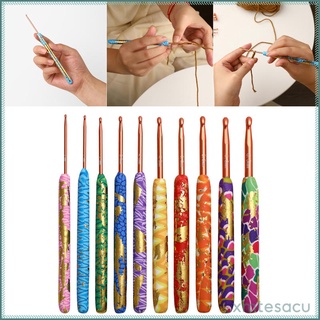 10 piezas de arte colorido ganchos de ganchillo agujas de tejer herramientas