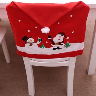 4x fundas para silla De decoración navideña asiento De cena De santa claus fiesta decoración del hogar X9X9 (7)
