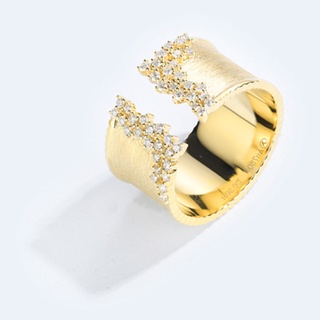 yuerwuy anillo de dedo agradable a la piel ajustable cobre brillante apariencia joyería anillo abierto para novia (4)