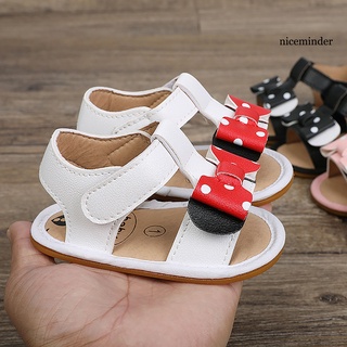 Nice_1 par de zapatos de bebé con nudo de lazo diseño resistente al desgaste transpirable niños pequeños princesa dedo abierto sandalias para accesorios de bebé (6)
