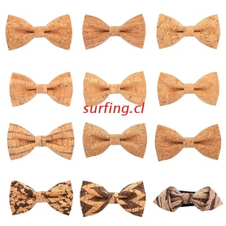 SURF Cork Wood Bow Tie Men Creative Wood Grain Bowties Fashion Wedding Parties Accessories
