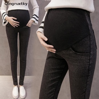 [qingruxtky] moda mujeres embarazadas pantalones slim skiny jeans casual pantalones vaqueros de maternidad [caliente]