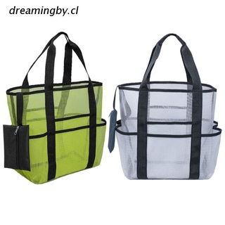 dreamingby.cl Foldable Portable Beach Bag Mesh Storage Bag Outdoor Beach Park Swimming Toys
