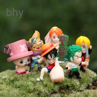 bhy 6 Unids/Set Anime One Piece Figura Q Version Dibujos Animados Personajes Decoración De Tartas De PVC/Vinilo Acción/Colectiva Fans Regalo