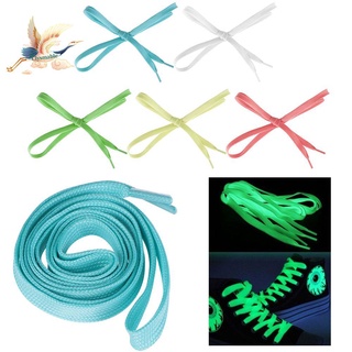 CLYSMABLE Newest Luminous Shoelace Boots Shoelaces Strings Flat Shoelaces Sport Cool fluorescent 1 Pair Glow In The Dark/Multicolor