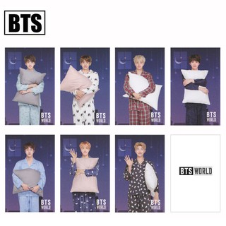 7Pcs BTS WORLD OST Pijamas Tarjeta Fotográfica Jungkook Suga Jimin Postal Póster Regalo