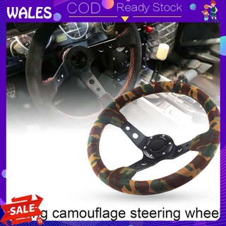 wales Car Steering Wheel Universal Slip-Resistant 14inch 350mm Deep Drifting Sport Steering Wheel for Racing