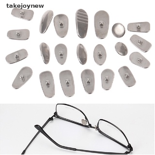 [takejoynew] 1 par de almohadillas para nariz de titanio, con tornillos para gafas, antideslizantes