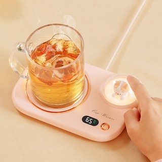 3 engranajes almohadilla de calefacción con pantalla LED inteligente taza de café calentador lindo termostático calefacción posavasos (1)