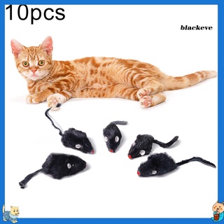 bl-10pcs falso ratón de felpa mascota gatos teaser divertido sonido chirriante juguete interactivo