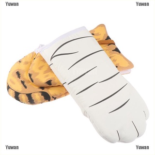 <yuwan> guantes de aislamiento largo de algodón para horno de pata de gato resistentes al calor (8)