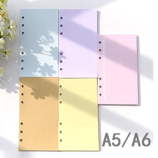 A5 A6 Color interior núcleo para 6 agujeros hoja suelta carpeta cuaderno diario en blanco/lista/línea/retícula