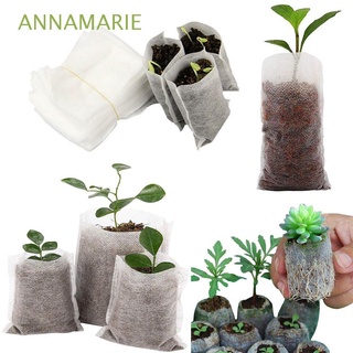 annamarie biodegradable plantas vivero bolsas no tejidas de jardín suministros de cultivo bolsas de flores 100pcs ecológico plántulas plantar vegetales viveros macetas