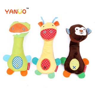 1 pieza de pequeña serie de animales de los niños niña niño niño bebé juguete de peluche de algodón sonajero palo de BB lindo jirafa sonajero palo