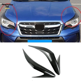 Para Subaru Forester 2013-2018 fibra de carbono coche pegatina delantera faros cejas párpados cubierta accesorios (1)