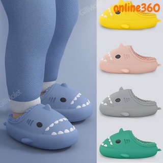 Niños EVA tiburón antideslizante algodón bebé zapatillas de bebé suave fondo de dibujos animados impermeable suela gruesa zapatos de algodón @SAMY
