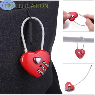 SPACEFICATION 1pc Outdoor Heart Shaped Lock Zinc Alloy Security Tool Padlock Gift Locker Case Supply Dial Combination Travel Suitcase HOT Code 3 Digit Password/Multicolor